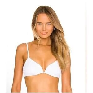L*Space Ribbed Helena Bikini Top Ribbed White Size L NWT $99
